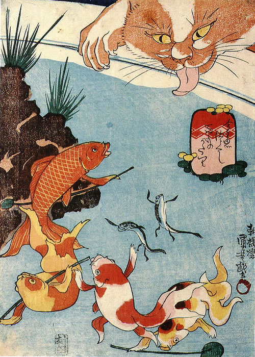 金魚づくし 百物語（幕末の浮世絵師・歌川国芳の画） | History guide