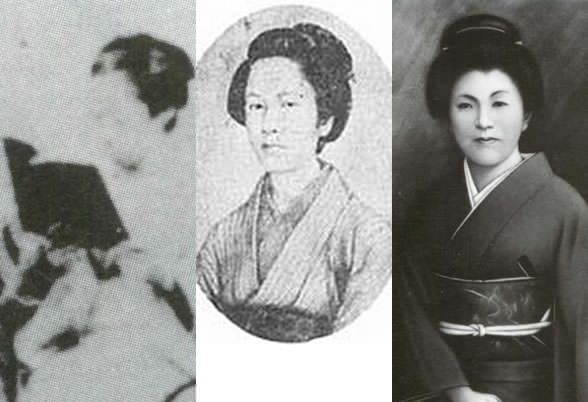 照姫、中野竹子、西郷千重子の写真