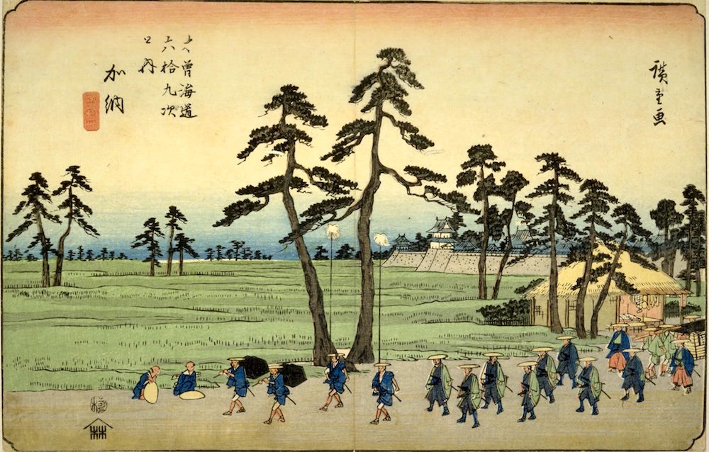 『木曽海道六拾九次之内加納』（歌川広重 画）の拡大画像