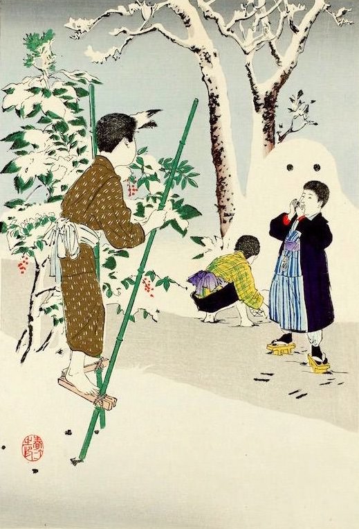 『子供風俗 たけうま』（宮川春汀 画）の拡大画像